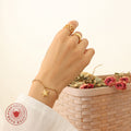 Gold Five-Point Star Dual Chain Geometric Bracelet view 3