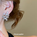 Pale Blue Butterfly and Teardrop Crystal Stud Earrings view 3