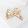 Gold Tone Christmas Angel Enamel Rhinestone Brooch view 4