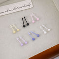 Six Color Clear Post Ball Stud Earrings for Multiple Piercings view 2