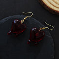Dripping Anatomical Heart Drop Earrings in Six Color and Hook Finishes view 6