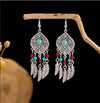 Turquoise Red Feathers