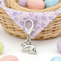 Silver Tone Sitting Rabbit Lobster Clasp Charm and Attached Hardware view 4