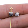 Antique Silver Dotted Heart Spacer Bead With Small Hole view 1