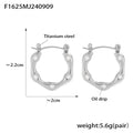 Geometric U-Shape Enamel Dot Hoop Earrings Gold Steel view 8