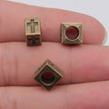 Cross Square Large Hole Beads in Two Antique Metal Finishes view 5