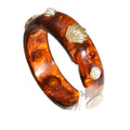 Resin Shell Pearl Bangles Cream Teal Tortoise Brown view 5