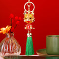 Jeweled Auspicious Dragon Tassel Keychains in Six Bright Colors view 10