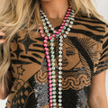 Long Y Shape Crystal Bead Necklaces in Three Colors view 1