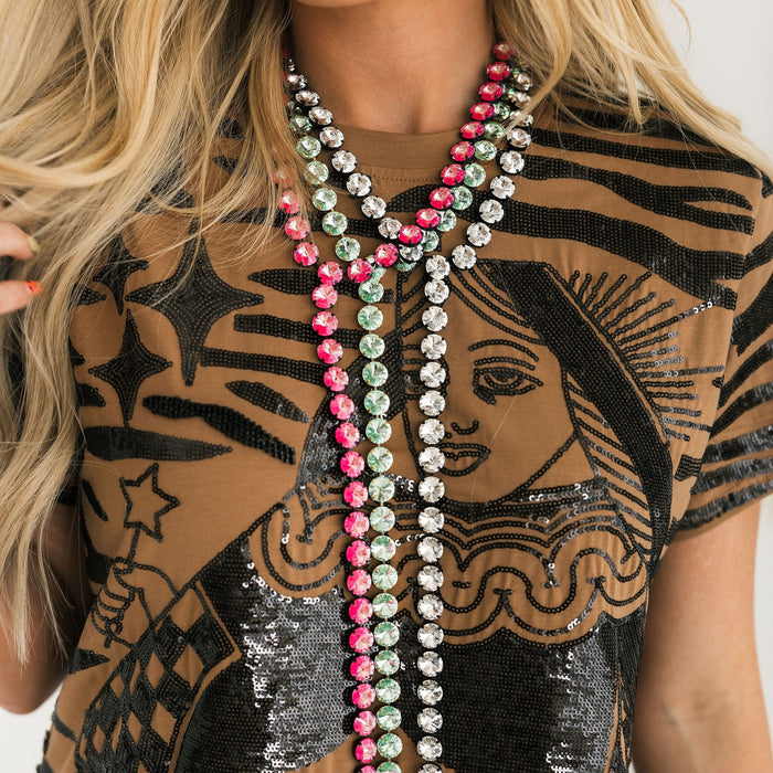 Long Y Shape Crystal Bead Necklaces in Three Colors