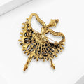 Dancing Woman Brooch With Jeweled Fan Skirt in Mixed Colors view 3