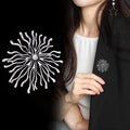 Gold Tone Firework Four Designs Metal Brooch Pin for Jackets and Lapels view 3