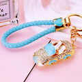 Jeweled Convertible Car Keychains in Five Colors with Braided Loops view 4