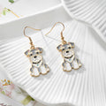 Gold Tone Enamel Lynx, Schnauzer and Lemur Drop Earrings in Five Designs view 4