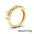 Gold Tone Openwork Teardrop Clear CZ Band Ring Sizes 6-10 view 4