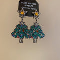 Green Crystal Christmas Tree Star Drop Earrings Jewelry Accessory view 6