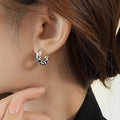 Textured Small Hoop Earrings in Silver and Gold Tones view 3