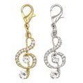 Rhinestone Treble Clef Charm Lobster Clasp Silver Gold view 5