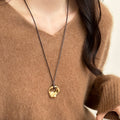 Abstract Ring Long Lariat Necklace In Gold And Silver Tones view 4