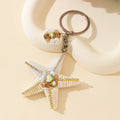 Beaded Rhinestone Starfish Keychain With Charm Dangle view 4