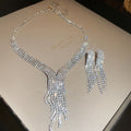 Crystal Fringe Necklace and Earring Sets in Seven Colors view 8