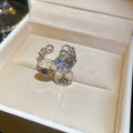 Silver Open Rings Crystal Bow and Geometric Cluster Four Styles view 7