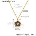 Oval Crystal Stone And Clover Flower Pendant Necklace Bracelets view 7