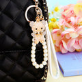 Pearl Wrist Loop Keychains with Angel Daisy Swan and Bear Charms view 4