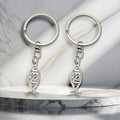 Silver-Tone Jesus Fish Metal Keychain, Single Or Organza Bag Set view 1