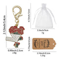 Red Carnation Mom Bouquet Enamel Keychain Gold Clasp view 2