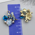 Pearl Rhinestone Zinc Alloy Butterfly Charm Pendant for DIY Necklace Bracelet Earrings