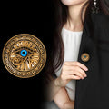 Gold Tone Eye Two Designs Metal Brooch Pin 3.9 cm for Jackets and Lapels view 4