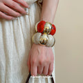 Acrylic Marbled Geometric Gold Stretch Bracelet 3 Colors view 4