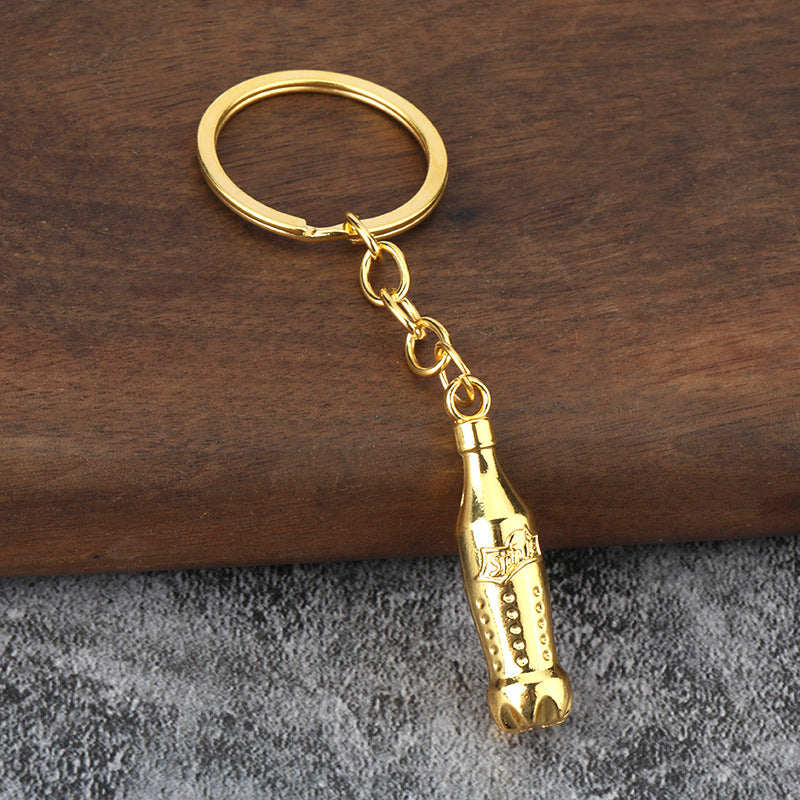 Metal Cola Bottle Keychain Novelty Soda Bottle Key Ring Bag Charm