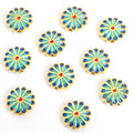 Twelve Petal Enamel Flower Beads in Thirteen Color Patterns view 9