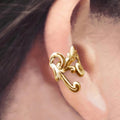 Scroll Ear Cuffs in Silver and Gold Tones Polished Metal Jewelry view 5