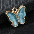 Enamel Alloy Rhinestone Butterfly Charm Pendant Seven Colors view 4