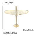 Polished Metal Airplane Brooch Silver and Gold Finish view 4