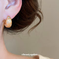 Gold Tone Starburst Huggie Hoop Earrings Jewelry Pair view 3