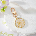 Gold Frame Resin Pressed Flower Keychains Lobster Clasp 7 Styles view 4