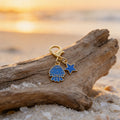 Blue Jellyfish Starfish Enamel Dual Charm Keychain view 4
