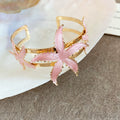Gold Metal Enamel Starfish Cuff Bracelets And Arm Spirals view 10