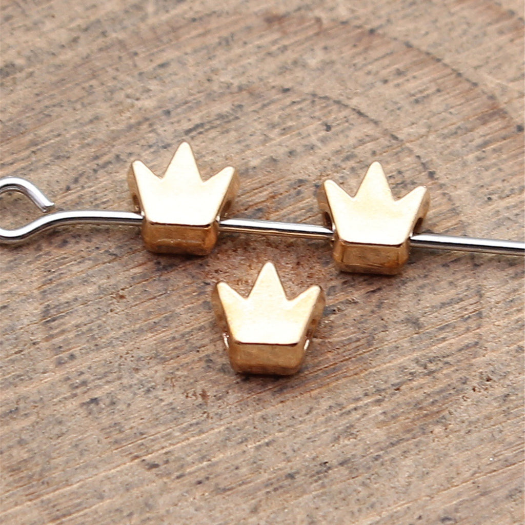 5.4x5.3x3mm 0.28g Multicolor Zinc Alloy Crown Small Hole Beads for DIY Bracelet Jewelry Making