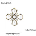 Baroque Pearl Cross Brooch Star Accents Gold Silver view 4