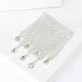 Square Crystal Mesh Fringe Brooch in Gold and Silver view 4