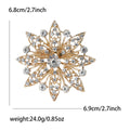 Crystal Starburst Flower Brooch Gold or Silver Filigree Pin view 4