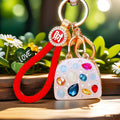 Jeweled Jelly Handbag Keychains in Seven Colors with Wrist Loop Options view 2