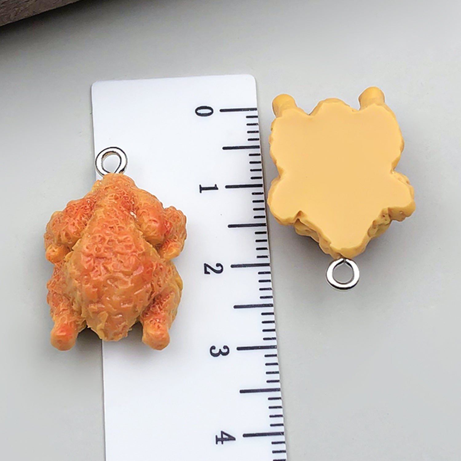 Resin Fried Chicken Wing Drumstick Charm Pendant for DIY Keychain Bag Jewelry Accessories