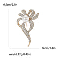 Crystal Loop Pearl Floral Brooch for Jackets Scarves and Coats view 4
