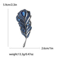 Pavé Crystal Feather Brooch in Four Color Finishes view 8